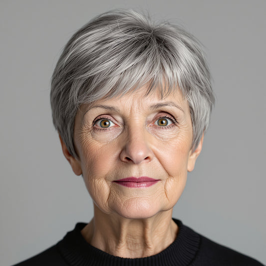 Pixie Cut Grey Synthetic Wig